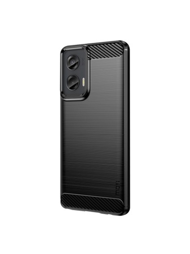 Мек предпазен гръб с текстура на карбонови влакна за Motorola Moto G Stylus 5G (2024) - черен