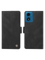 Калъф от еко кожа тип портмоне за Motorola Moto G04 - черен