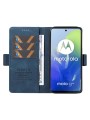Калъф от еко кожа тип портмоне за Motorola Moto G04 - син