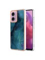 Предпазен удароустойчив гръб с мраморни шарки за Motorola Moto G04s - зелен