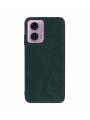 Устойчив на надраскване предпазен гръб от еко кожа за Motorola Moto G04s - зелен