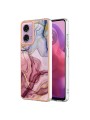 Предпазен удароустойчив гръб с мраморни шарки за Motorola Moto G04s - розов