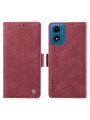 Калъф от еко кожа тип портмоне за Motorola Moto G04s - червен