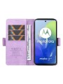 Калъф от еко кожа тип портмоне за Motorola Moto G04s - лилав