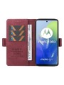 Калъф от еко кожа тип портмоне за Motorola Moto G04s - червен