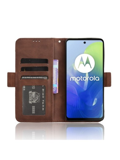 Калъф от еко кожа тип портмоне за Motorola Moto G04s - кафяв