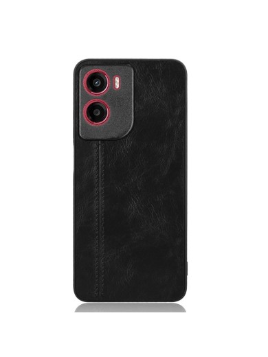 Предпазен гръб с текстура на телешка кожа за Motorola Moto G05 - черен Предпазен гръб с текстура на телешка кожа за Motorola Moto G05 - черен