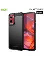 Мек предпазен гръб с текстура на карбонови влакна за Motorola Moto G05 - черен