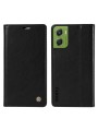 Калъф от еко кожа тип портмоне за Motorola Moto G06 - черен