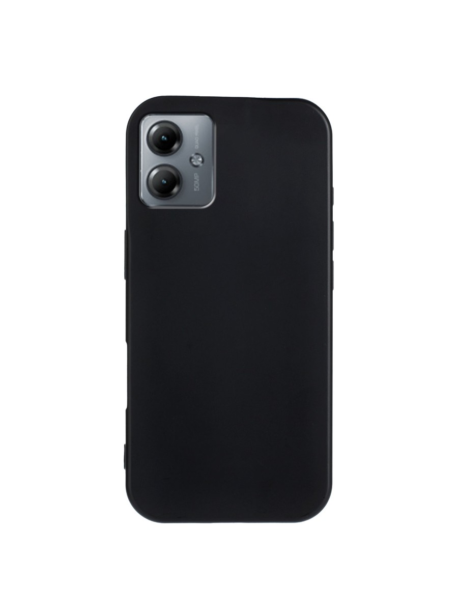 Мек матиран предпазен гръб за Motorola Moto G14 - черен