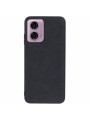 Устойчив на надраскване предпазен гръб от еко кожа за Motorola Moto G24 - черен
