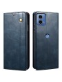Калъф от еко кожа тип портмоне за Motorola Moto G24 Power - син