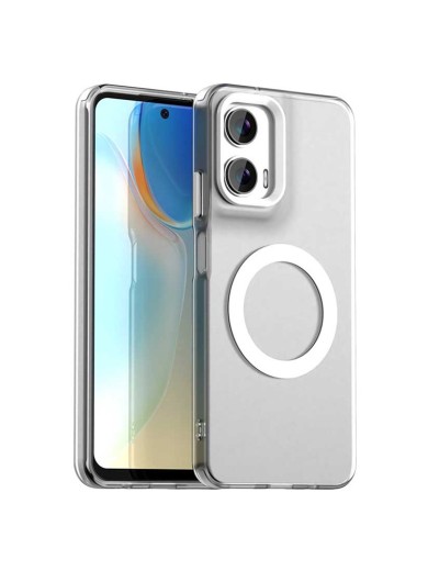 Предпазен гръб съвместим с MagSafe за Motorola Moto G35 - бял Предпазен гръб съвместим с MagSafe за Motorola Moto G35 - бял