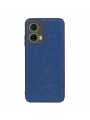 Устойчив на надраскване предпазен гръб от еко кожа за Motorola Moto G35 - син