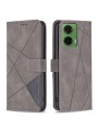 Калъф от еко кожа тип портмоне с геометрични линии за Motorola Moto G35 - сив