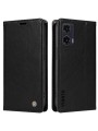 Калъф от еко кожа тип портмоне за Motorola Moto G35 - черен