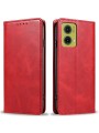 Калъф от еко кожа тип портмоне за Motorola Moto G35 - червен