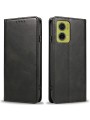 Калъф от еко кожа тип портмоне за Motorola Moto G35 - черен