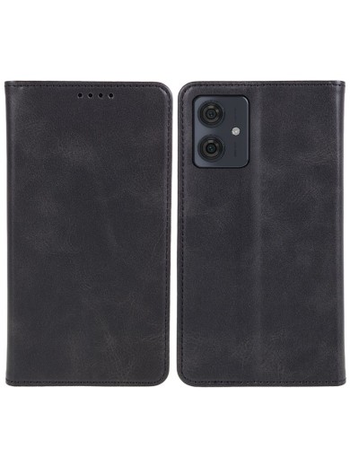 Калъф от еко кожа тип портмоне за Motorola Moto G54 - черен