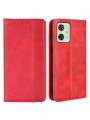 Калъф от еко кожа с ретро текстура тип портмоне за Motorola Moto G54 Power - червен