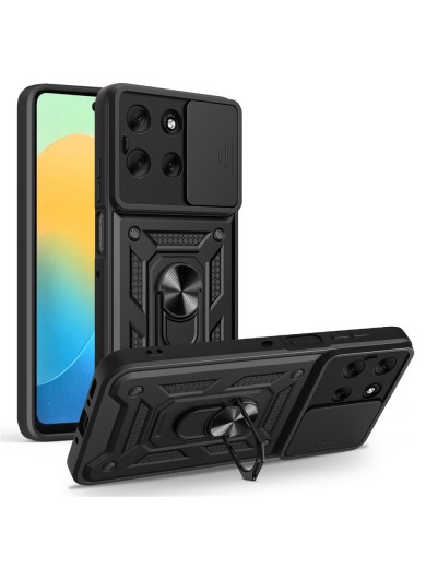 Удароустойчив предпазен гръб за Motorola Moto G56 - черен