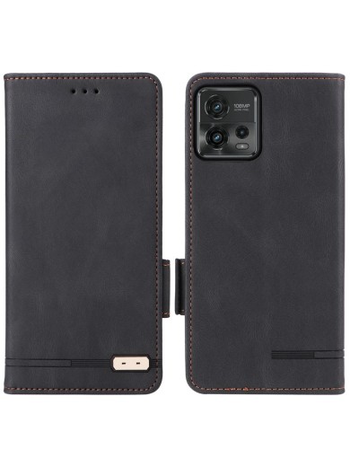 Предпазен калъф от еко кожа за Motorola Moto G72 - черен