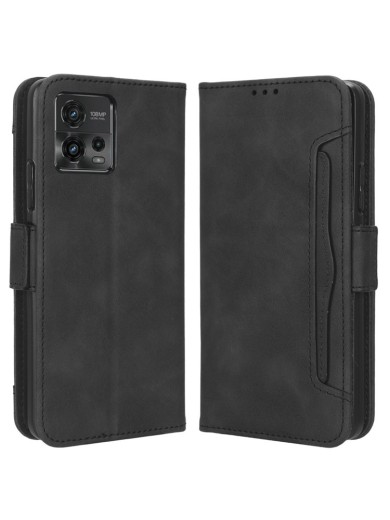 Калъф от еко кожа тип портмоне за Motorola Moto G72 - черен