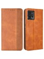 Калъф от еко кожа с ретро текстура тип портмоне за Motorola Moto G72 - кафяв