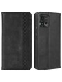 Калъф от еко кожа с ретро текстура тип портмоне за Motorola Moto G72 - черен