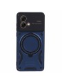 Удароустойчив предпазен гръб съвместим с MagSafe за Motorola Moto G84 - син