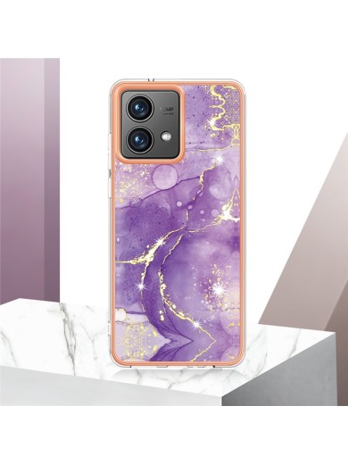 Предпазен удароустойчив гръб с мраморни шарки за Motorola Moto G84 - лилав Предпазен удароустойчив гръб с мраморни шарки за Motorola Moto G84 - лилав