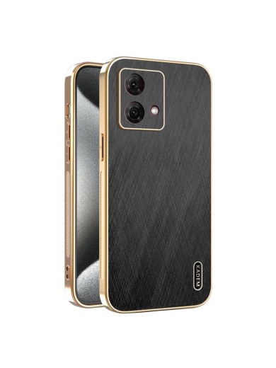 Предпазен удароустойчив гръб с галванизирана рамка за Motorola Moto G84 - черен Предпазен удароустойчив гръб с галванизирана рамка за Motorola Moto G84 - черен