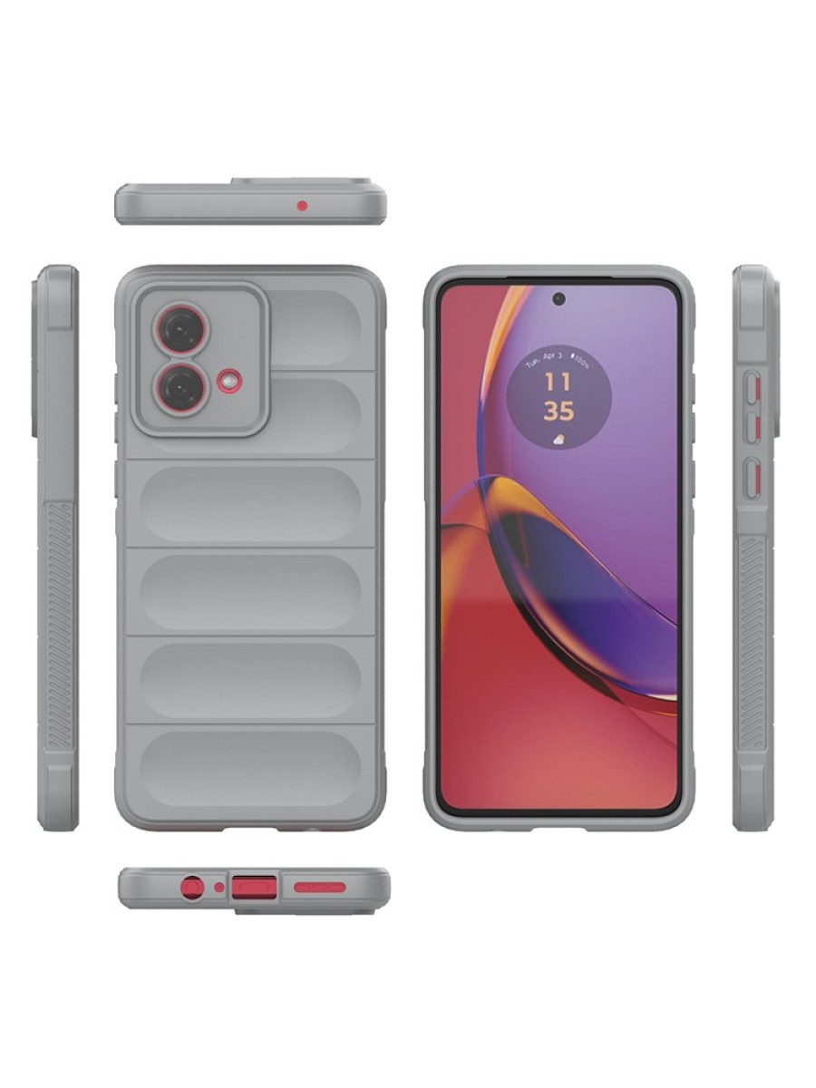 Противоплъзгащ предпазен гръб за Motorola Moto G84 - сив