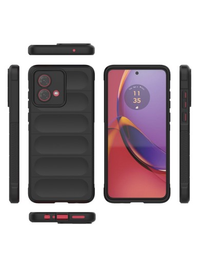 Противоплъзгащ предпазен гръб за Motorola Moto G84 - черен