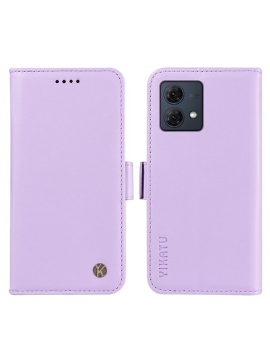 Калъф за телефон от еко кожа тип портмоне за Motorola Moto G84 - лилав
