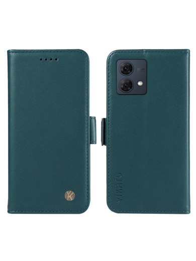 Калъф за телефон от еко кожа тип портмоне за Motorola Moto G84 - зелен