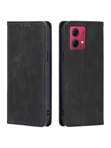 Калъф от еко кожа тип портмоне за Motorola Moto G84 - черен