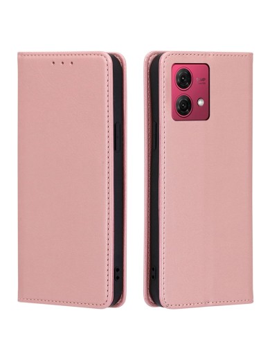Калъф от еко кожа тип портмоне за Motorola Moto G84 - розов