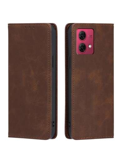 Калъф от еко кожа тип портмоне за Motorola Moto G84 - кафяв