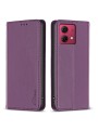 Калъф от еко кожа тип портмоне за Motorola Moto G84 - лилав
