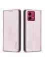 Калъф от еко кожа тип портмоне за Motorola Moto G84 - розов