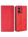 Калъф от еко кожа с ретро текстура тип портмоне за Motorola Moto G84 - червен