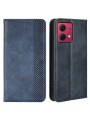 Калъф от еко кожа с ретро текстура тип портмоне за Motorola Moto G84 - син