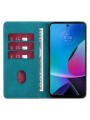 Калъф от еко кожа тип портмоне за Motorola Moto G84 - син