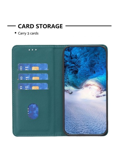 Калъф от еко кожа тип портмоне за Motorola Moto G84 - зелен