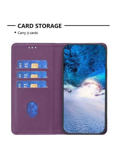 Калъф от еко кожа тип портмоне за Motorola Moto G84 - лилав