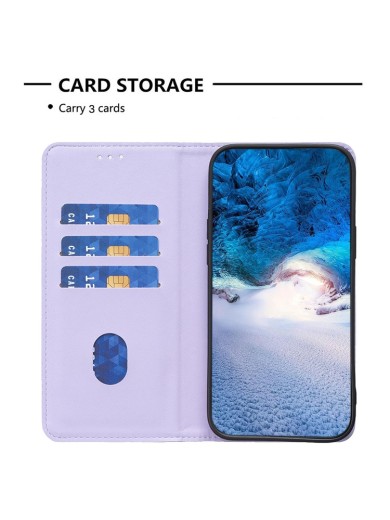 Калъф от еко кожа тип портмоне за Motorola Moto G84 - лилав