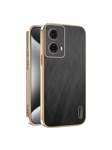 Предпазен удароустойчив гръб с галванизирана рамка за Motorola Moto G85 - черен Предпазен удароустойчив гръб с галванизирана рамка за Motorola Moto G85 - черен