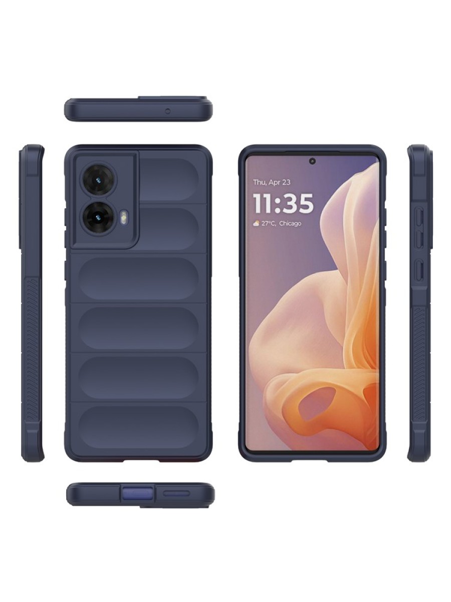 Противоплъзгащ предпазен гръб за Motorola Moto G85 - син
