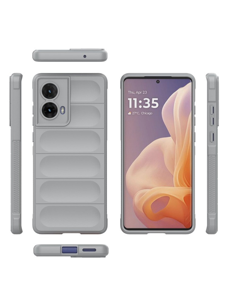 Противоплъзгащ предпазен гръб за Motorola Moto G85 - сив